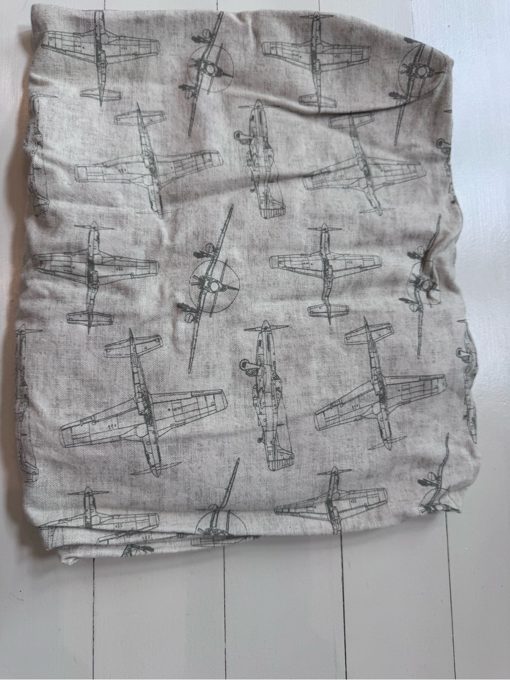 Vintage Airplane Blueprint Crib sheet